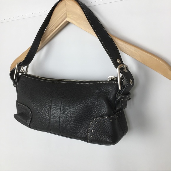 Coach Handbags - Coach Black Leather Mini Shoulder Bag Hobo Bag Like New